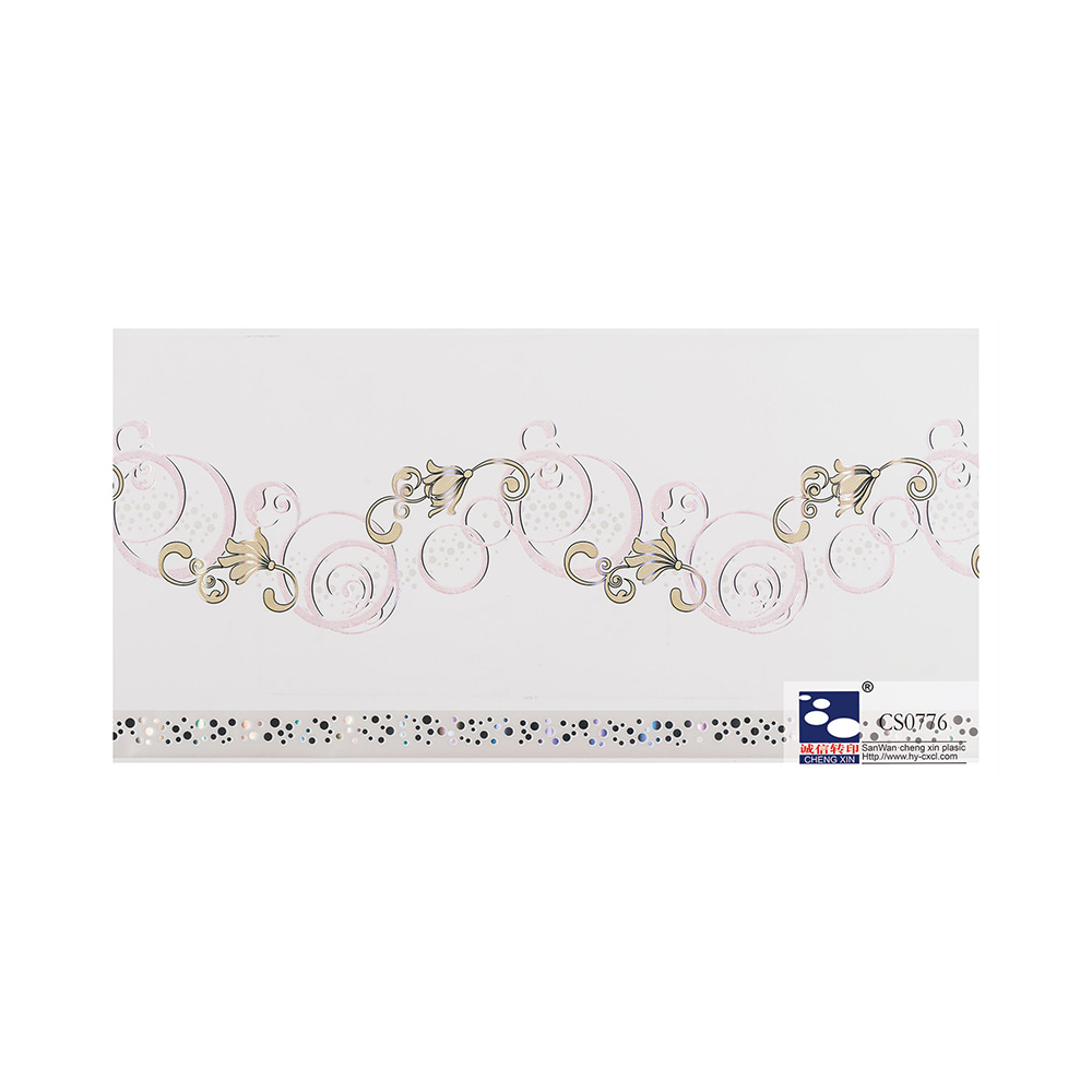 Beautiful Printed Flowers Wooden Design Hot Stamping Foil PVC Lamination Film for Panel CS0776