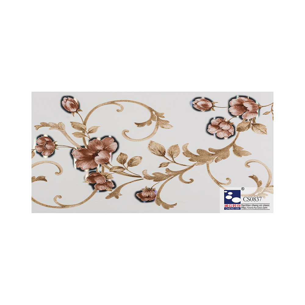 Wholesale 2021 new design pvc color printing ceiling bronzing foil composite pvc film CS0837