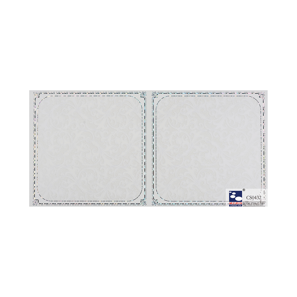 Waterproof PVC embossed new design composites ceiling wall panel film for interior decoration CS0432