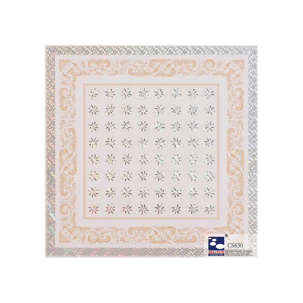 Hot stamping pvc ceiling for interior decoration new design cheap pvc ceiling panel film CS830