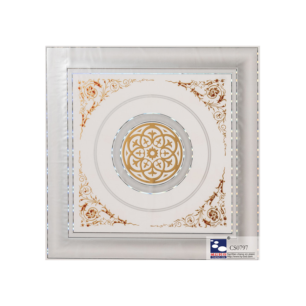 Pvc Wall Panel Decoration Beautiful Flowers Designs Hot Stamping Foils CS0797