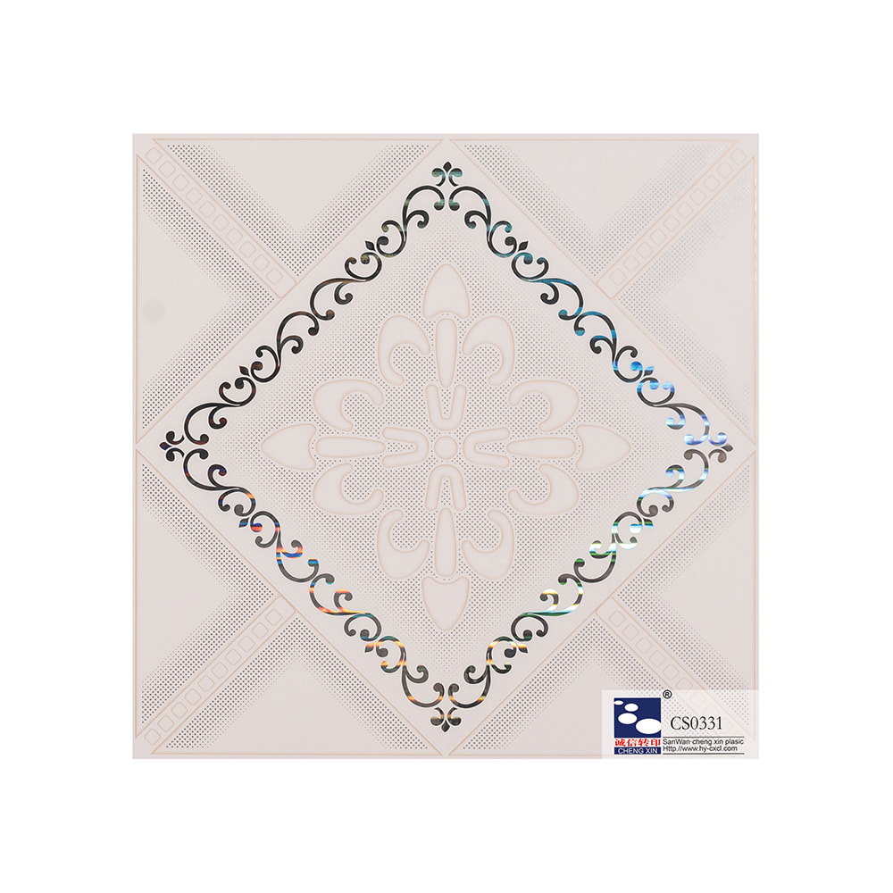 Hot stamping pvc ceiling for interior decoration new design cheap pvc ceiling panel film CS0331